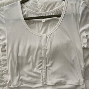 White Button-Up Women's Top